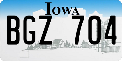 IA license plate BGZ704