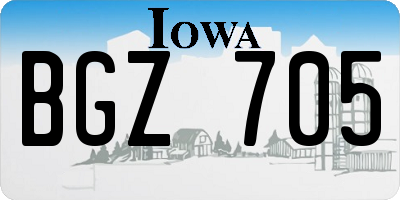 IA license plate BGZ705