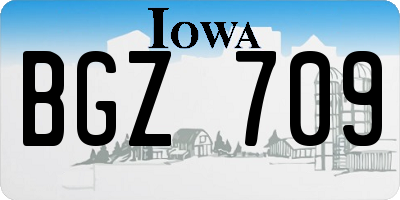 IA license plate BGZ709