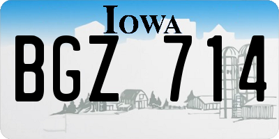 IA license plate BGZ714