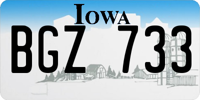 IA license plate BGZ733