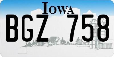 IA license plate BGZ758