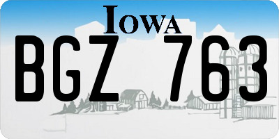IA license plate BGZ763
