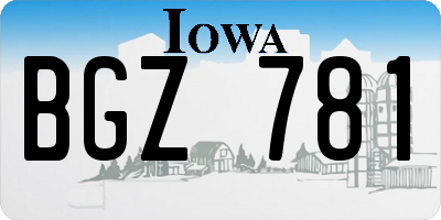 IA license plate BGZ781