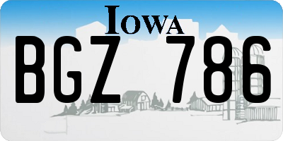 IA license plate BGZ786