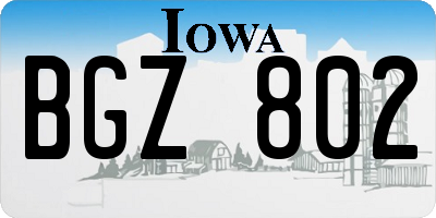 IA license plate BGZ802