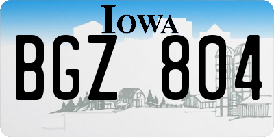 IA license plate BGZ804