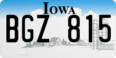 IA license plate BGZ815