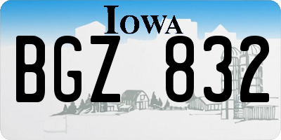 IA license plate BGZ832