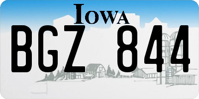 IA license plate BGZ844