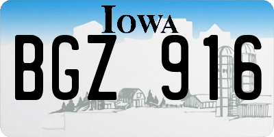 IA license plate BGZ916