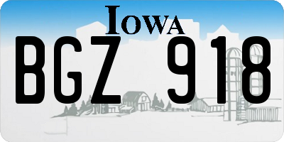 IA license plate BGZ918