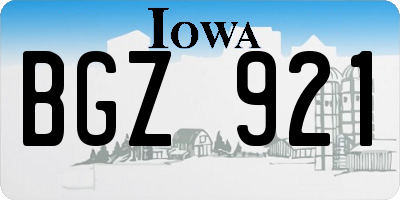 IA license plate BGZ921