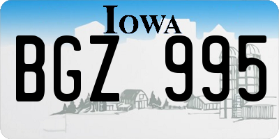 IA license plate BGZ995