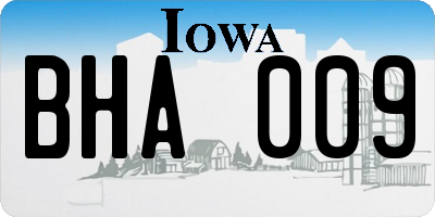 IA license plate BHA009