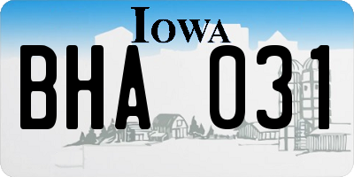 IA license plate BHA031
