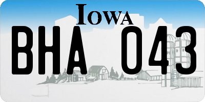 IA license plate BHA043