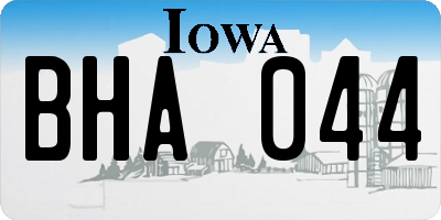 IA license plate BHA044