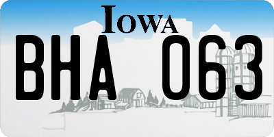 IA license plate BHA063