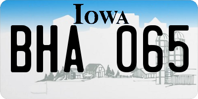 IA license plate BHA065