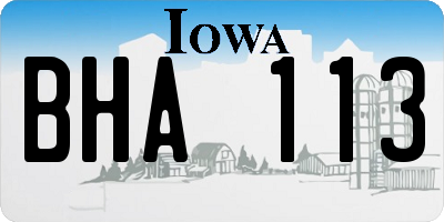IA license plate BHA113