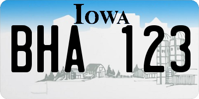IA license plate BHA123