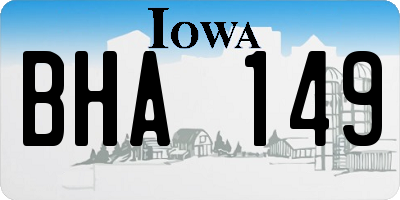 IA license plate BHA149