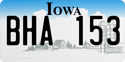IA license plate BHA153