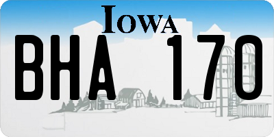 IA license plate BHA170