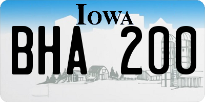 IA license plate BHA200