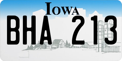 IA license plate BHA213