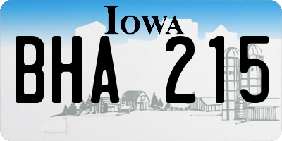 IA license plate BHA215