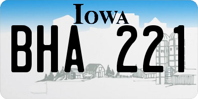 IA license plate BHA221
