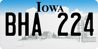 IA license plate BHA224