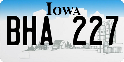 IA license plate BHA227
