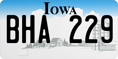 IA license plate BHA229