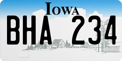 IA license plate BHA234