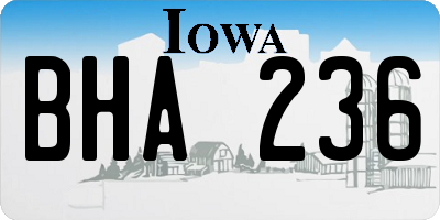 IA license plate BHA236