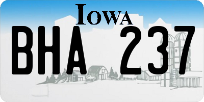 IA license plate BHA237