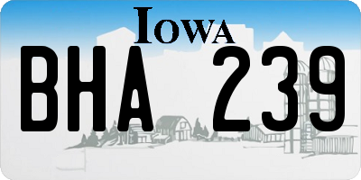 IA license plate BHA239