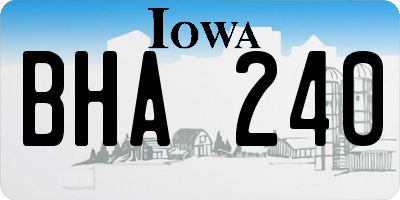 IA license plate BHA240
