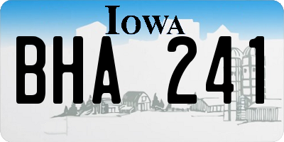IA license plate BHA241