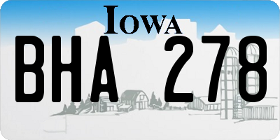 IA license plate BHA278