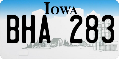 IA license plate BHA283