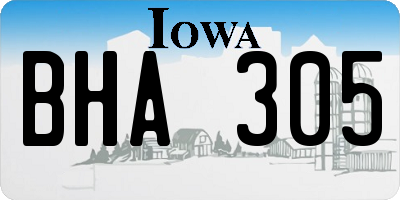 IA license plate BHA305