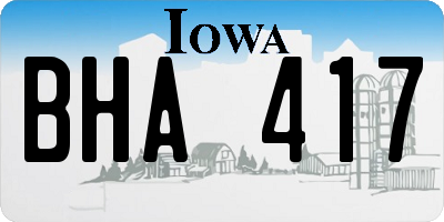 IA license plate BHA417
