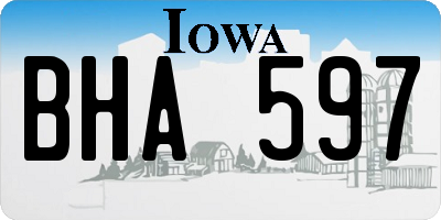IA license plate BHA597