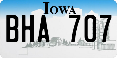 IA license plate BHA707