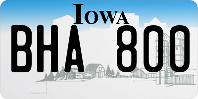 IA license plate BHA800