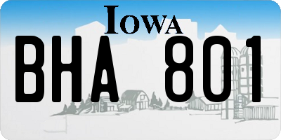 IA license plate BHA801